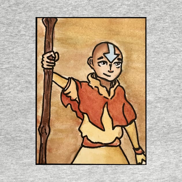 The Last Paintbender: Avatar Aang Art Nouveau by TheDoodlemancer